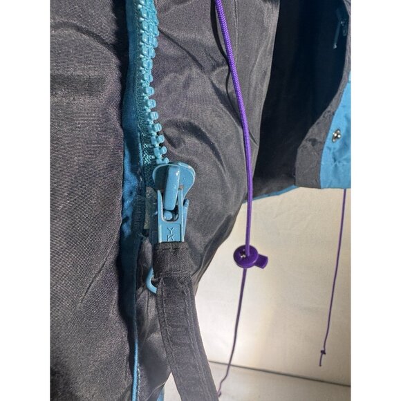 Vintage Columbia Bugaboo Ski Jacket Woman XL Teal Purple 90s Colorblock Gizzmo - Picture 15 of 16